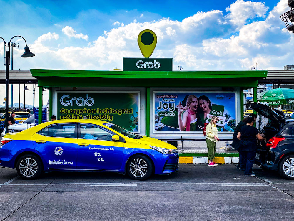 チェンマイ空港のグラブ乗り場