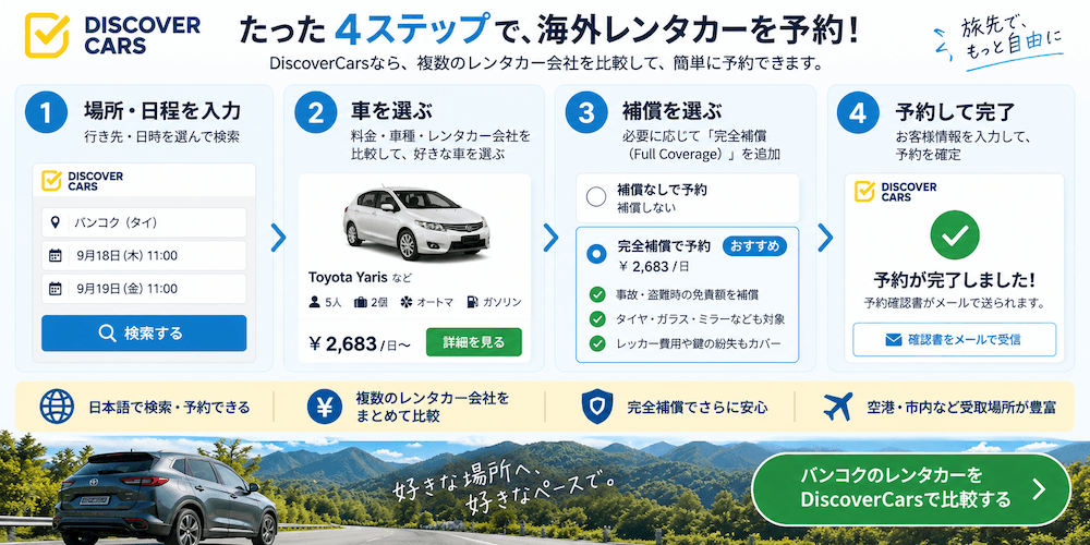 DiscoverCars.comの利用方法ガイド