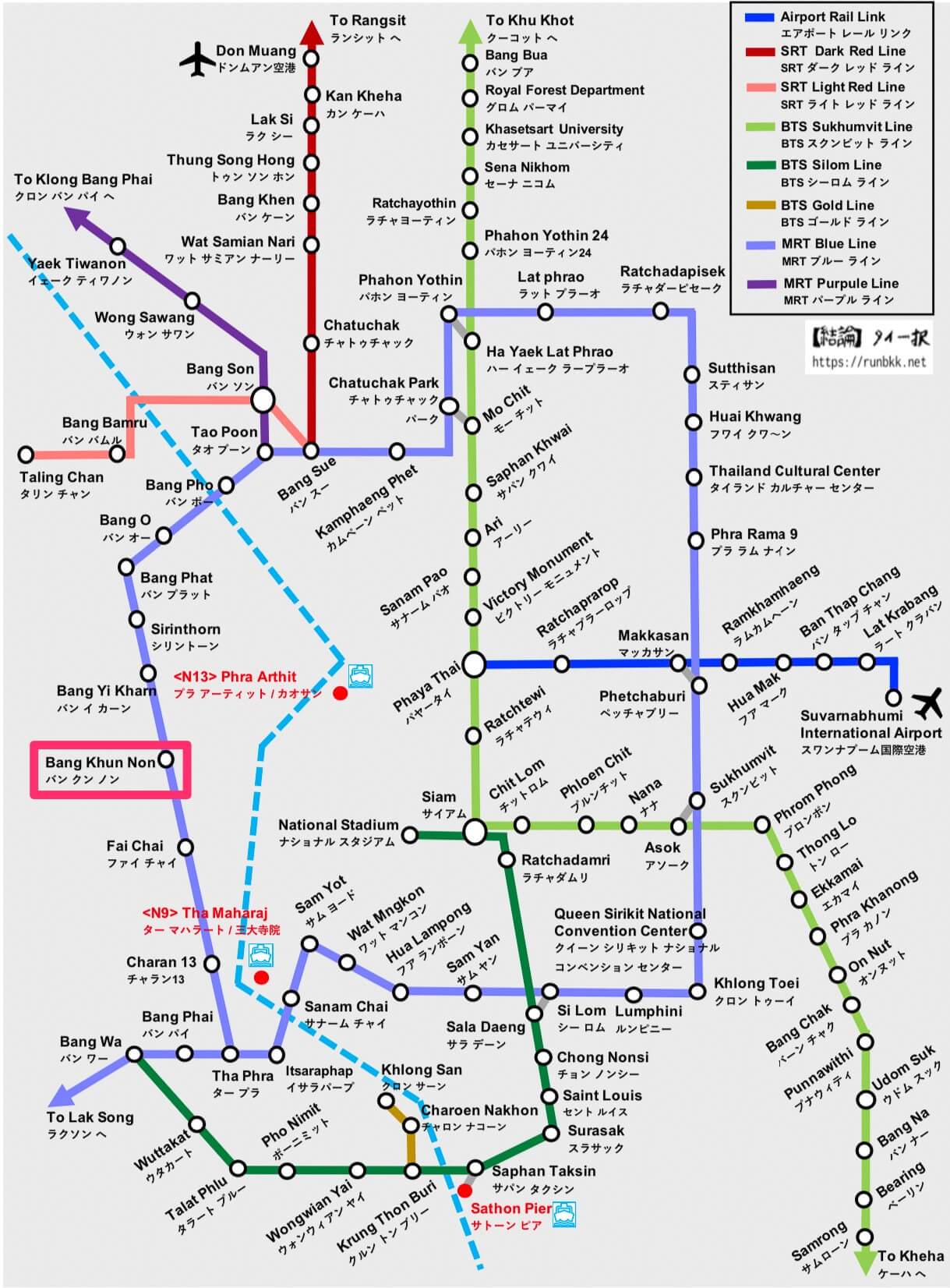 バンコクの路線図