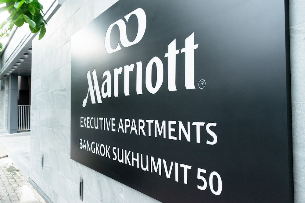 マリオット・エグゼクティブ・アパートメント・スクンビット50（Marriott Executive Apartments Bangkok, Sukhumvit50）の入り口