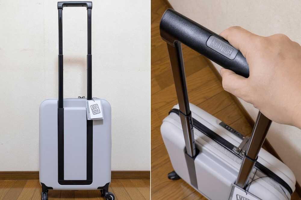 JOLLYING(ジョーイング)の折りたたみスーツケース「PEBBLE(ペブル)」のハンドル