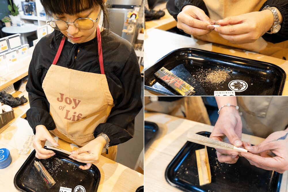 手際よく大麻を巻くチェンマイの日本人ディスペンサリー「KOKORO」のスタッフ