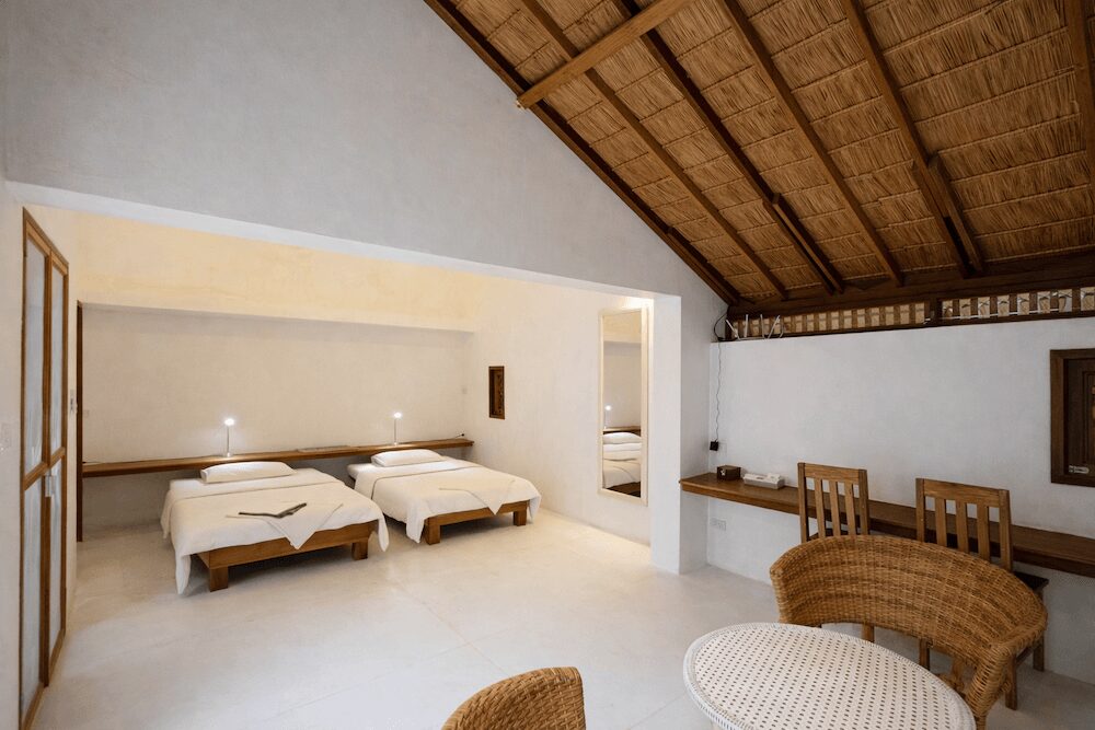 チェンマイのリゾートホシハナ(Resort Hoshihana)のコテージ「nakaniwa」ベッドルーム