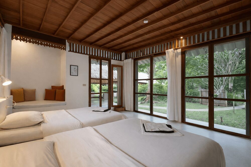 チェンマイのリゾートホシハナ(Resort Hoshihana)のコテージ「suika」のベッドルーム2