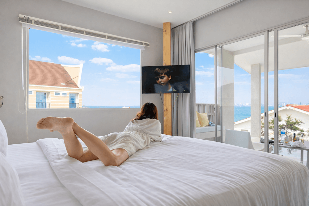 Arthit House Resort Kohlarn（アーティット ハウス リゾート コーラン）のSeaviewルームから望むラン島の海