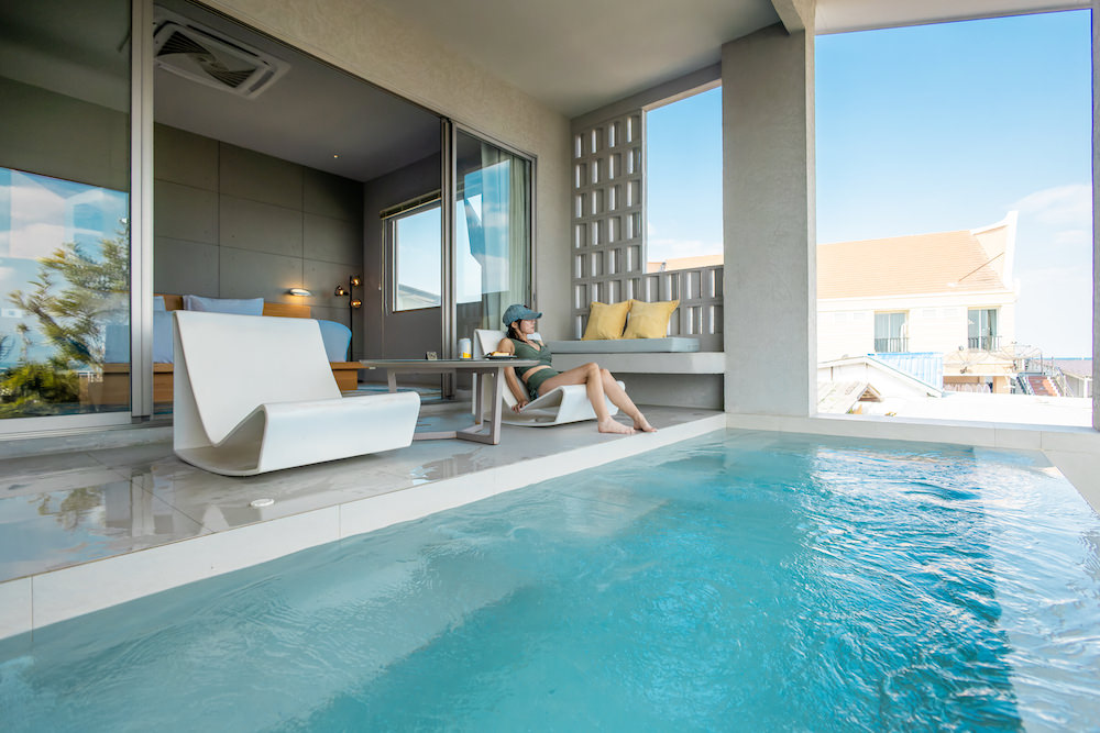 Arthit House Resort Kohlarn（アーティット ハウス リゾート コーラン）Seaviewルームのプライベートプール２