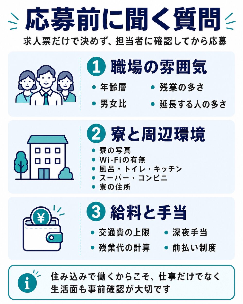 リゾートバイト応募前に担当者へ聞く3つの質問