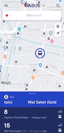 バンコク旧市街のバス路線図