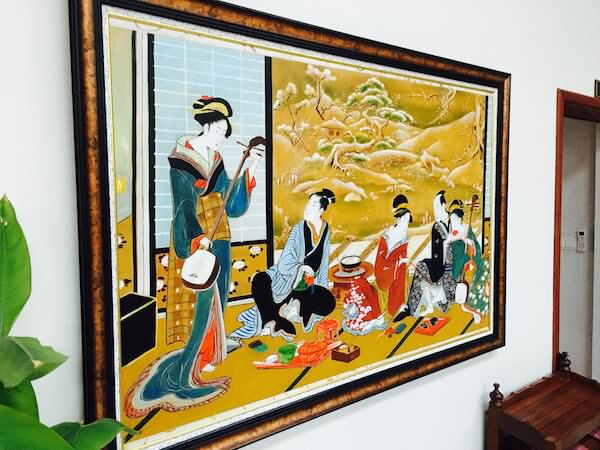 竹園（Takezono Restaurant At Sokha Siem Reap Resort）に飾ってあった伝統的な日本絵画