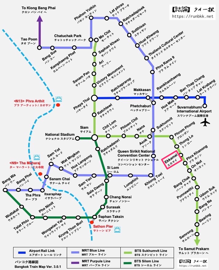 バンコクの路線図
